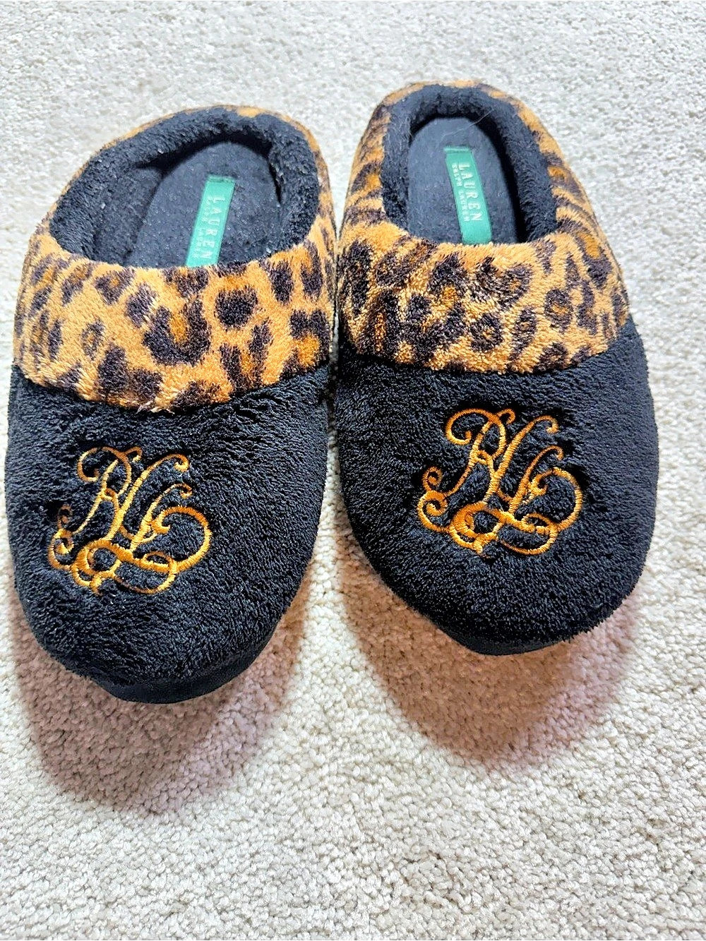 Ralph Lauren women’s leaped slippers house shoes sz small (6)